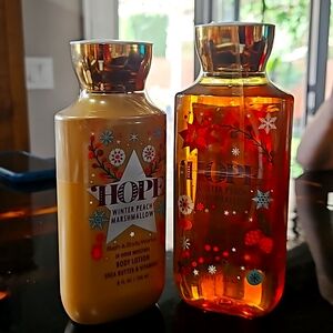 Bath & Body Lotion and Shower gel LOVE Winter Peach Marshmallow